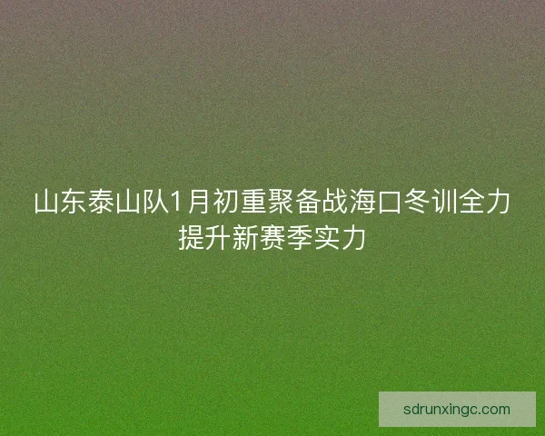 山东泰山队1月初重聚备战海口冬训全力提升新赛季实力