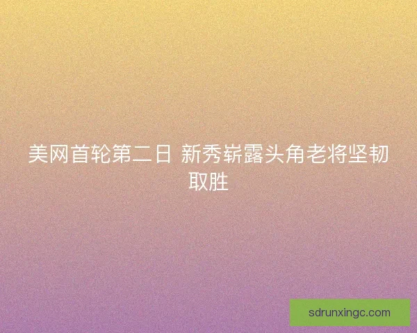 美网首轮第二日 新秀崭露头角老将坚韧取胜